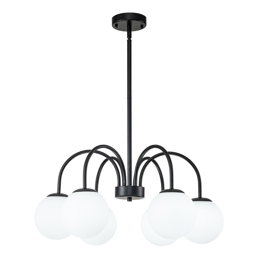 Mid Century Globe Bubble Chandelier with Frosted Glass