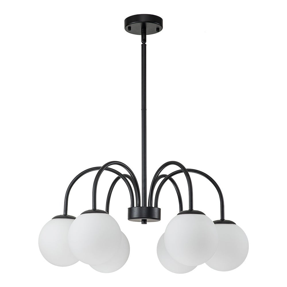 Mid Century Globe Bubble Chandelier with Frosted Glass