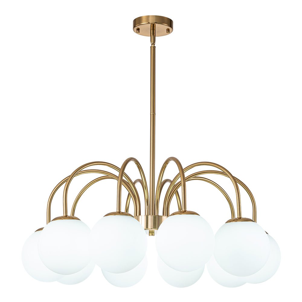Mid Century Globe Bubble Chandelier with Frosted Glass