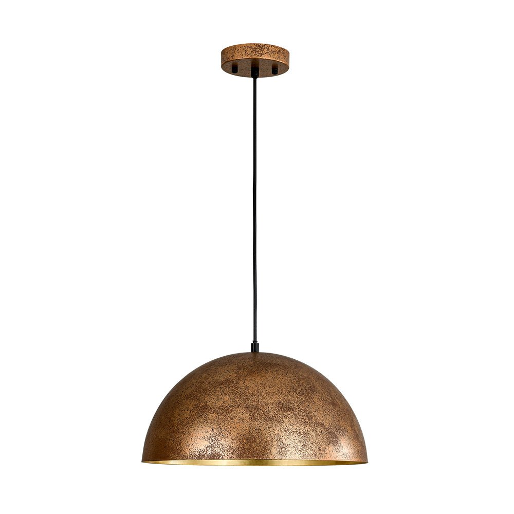 Oversized Dome Metal Pendant Light with Gold Interior