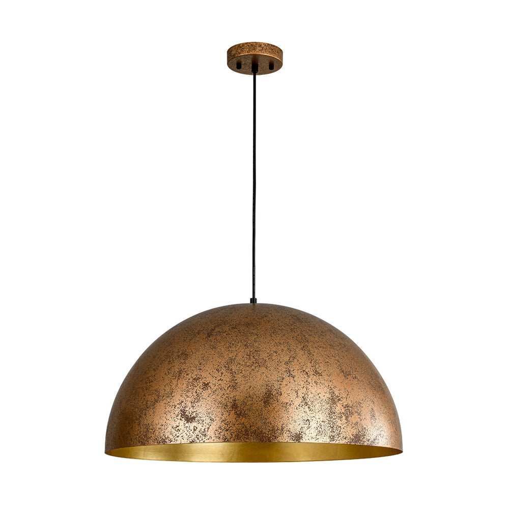 Oversized Dome Metal Pendant Light with Gold Interior