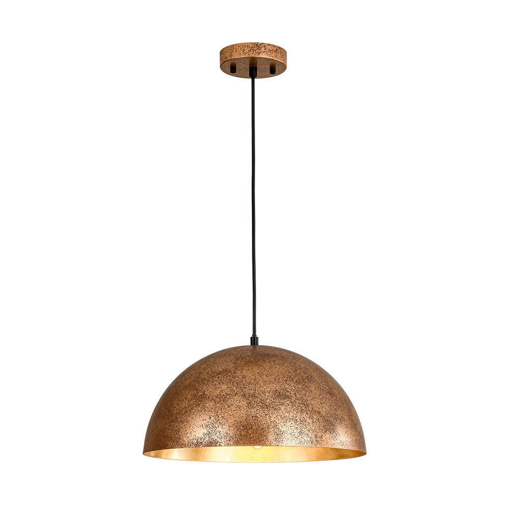 Oversized Dome Metal Pendant Light with Gold Interior
