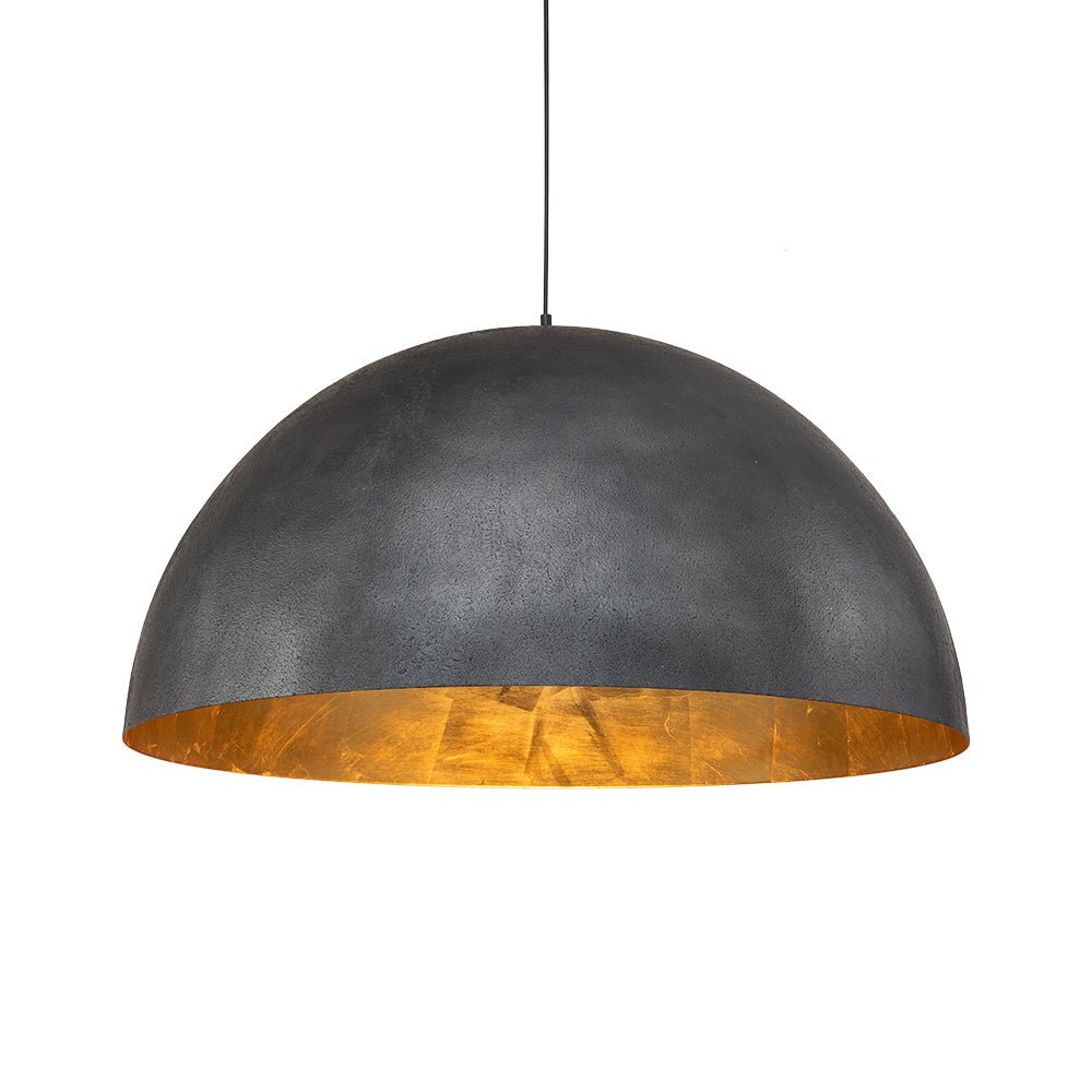 Oversized Dome Metal Pendant Light with Gold Interior
