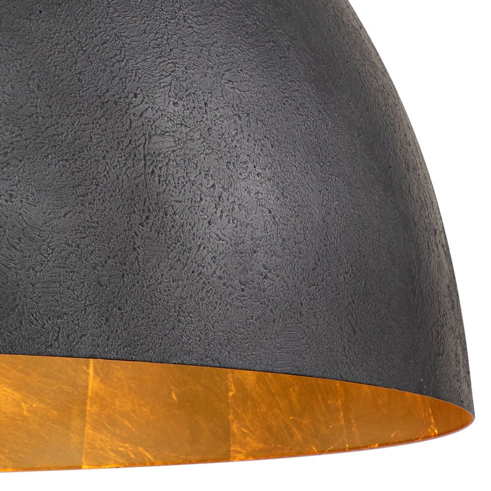 Oversized Dome Metal Pendant Light with Gold Interior