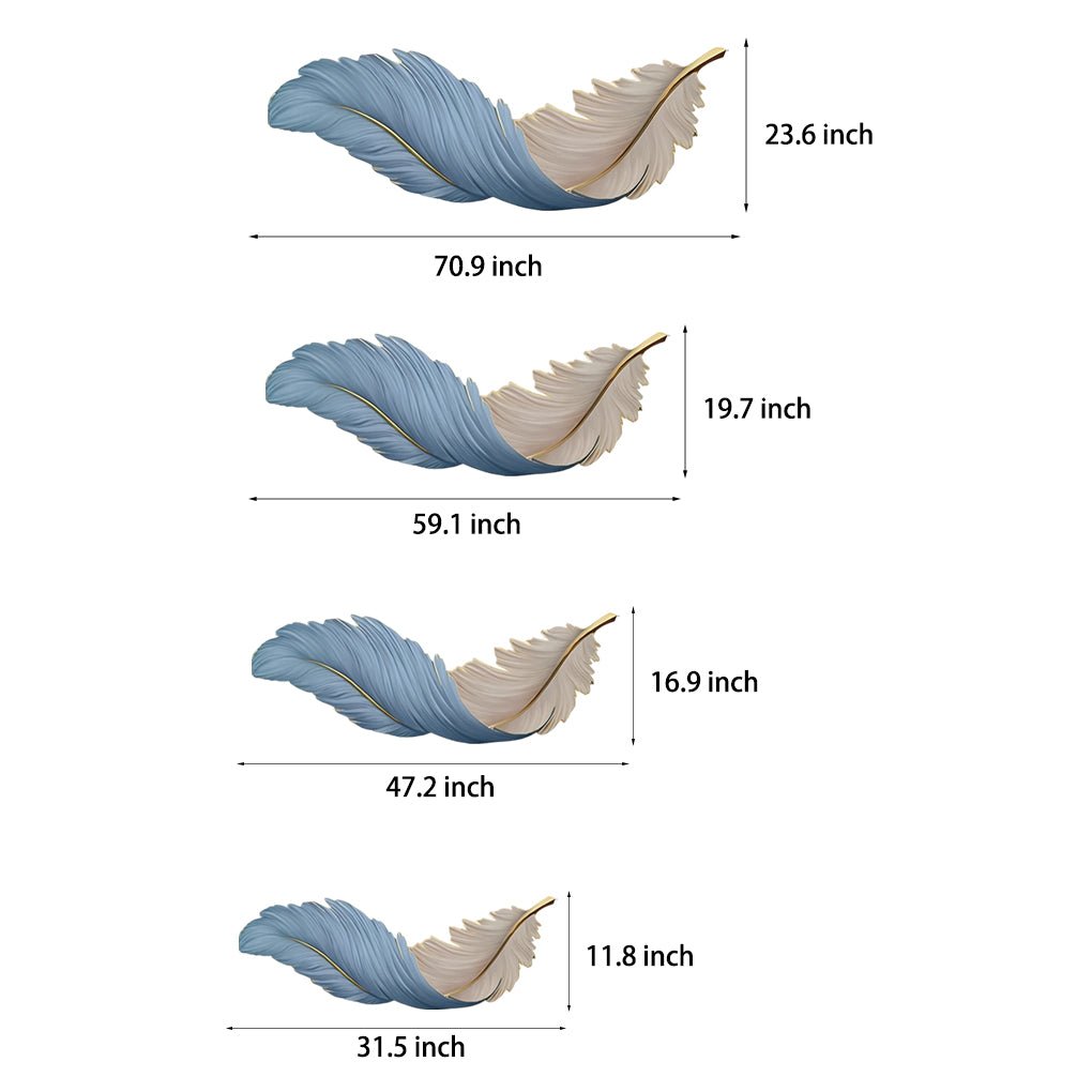 Modern Feather Wall Light with LED Remote Control and USB Power