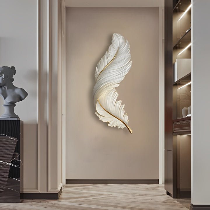 Modern Feather Wall Light with LED Remote Control and USB Power