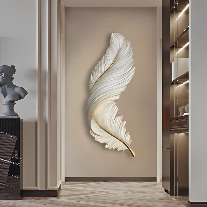 Modern Feather Wall Light with LED Remote Control and USB Power