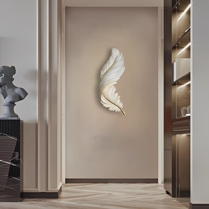 Modern Feather Wall Light with LED Remote Control and USB Power