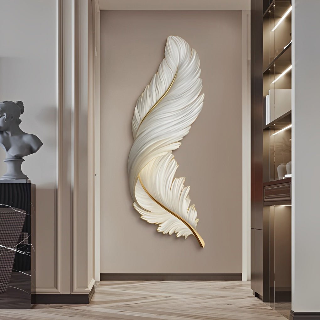Modern Feather Wall Light with LED Remote Control and USB Power