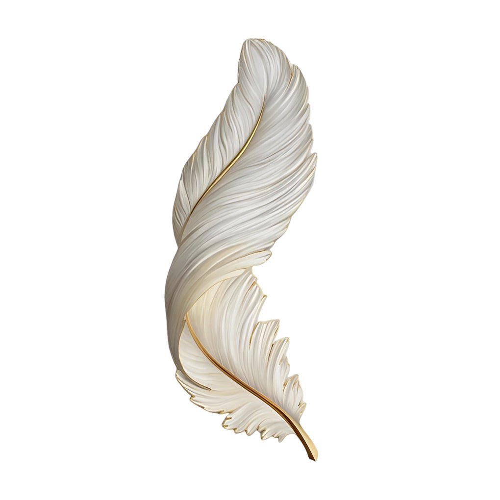 Modern Feather Wall Light with LED Remote Control and USB Power