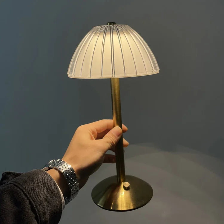 Crystal Metal Cordless Table Lamp Elegant USB LED Light