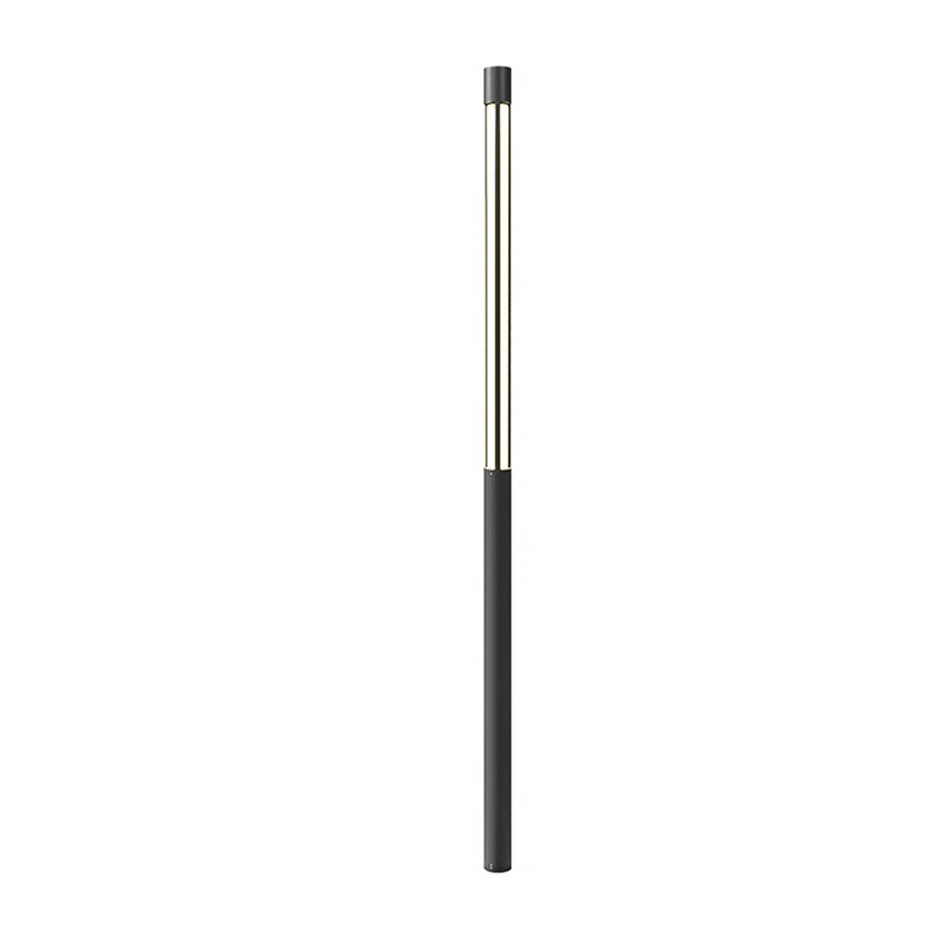 Modern Black Cylinder LED Outdoor Bollard Light Waterproof Hardwired