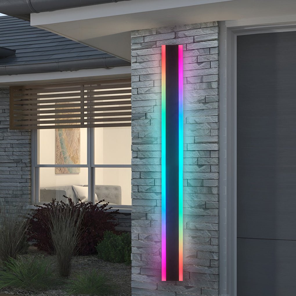 Minimalist RGB LED Outdoor Wall Light Waterproof Linear