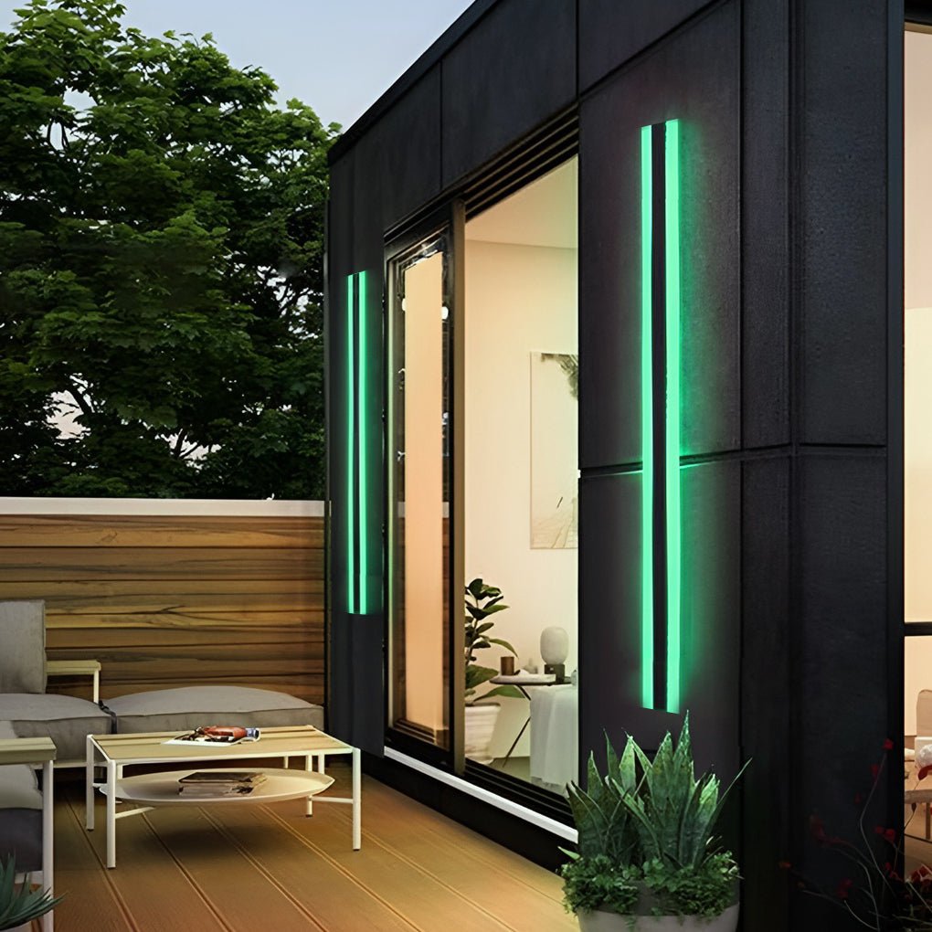 Minimalist RGB LED Outdoor Wall Light Waterproof Linear