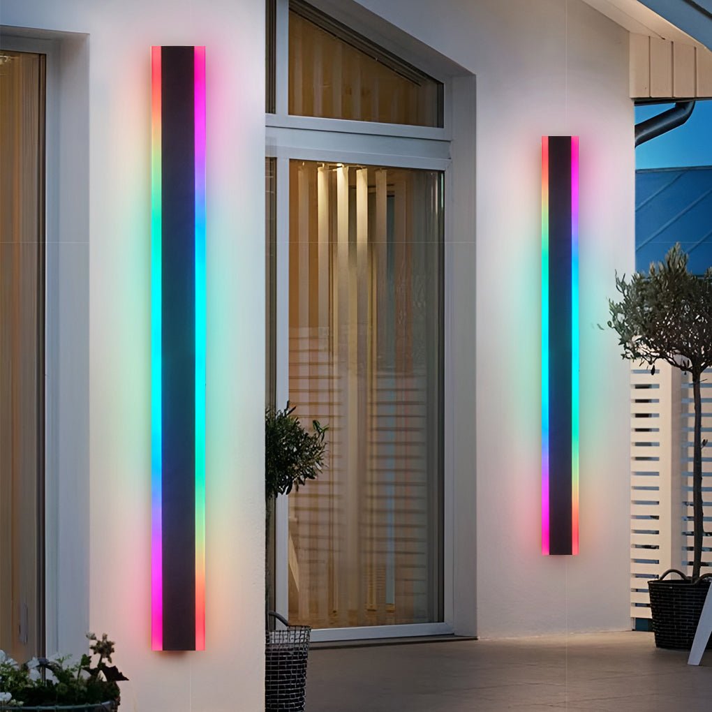 Minimalist RGB LED Outdoor Wall Light Waterproof Linear