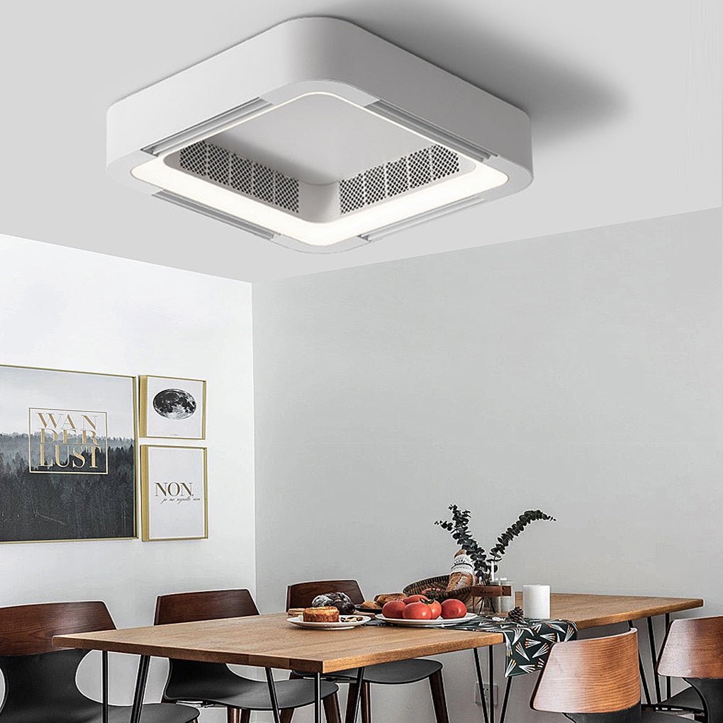 Modern Bladeless Ceiling Fan with LED Light and Remote Control