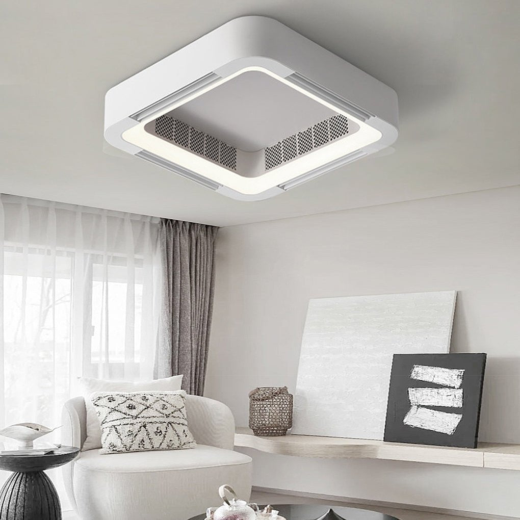 Modern Bladeless Ceiling Fan with LED Light and Remote Control