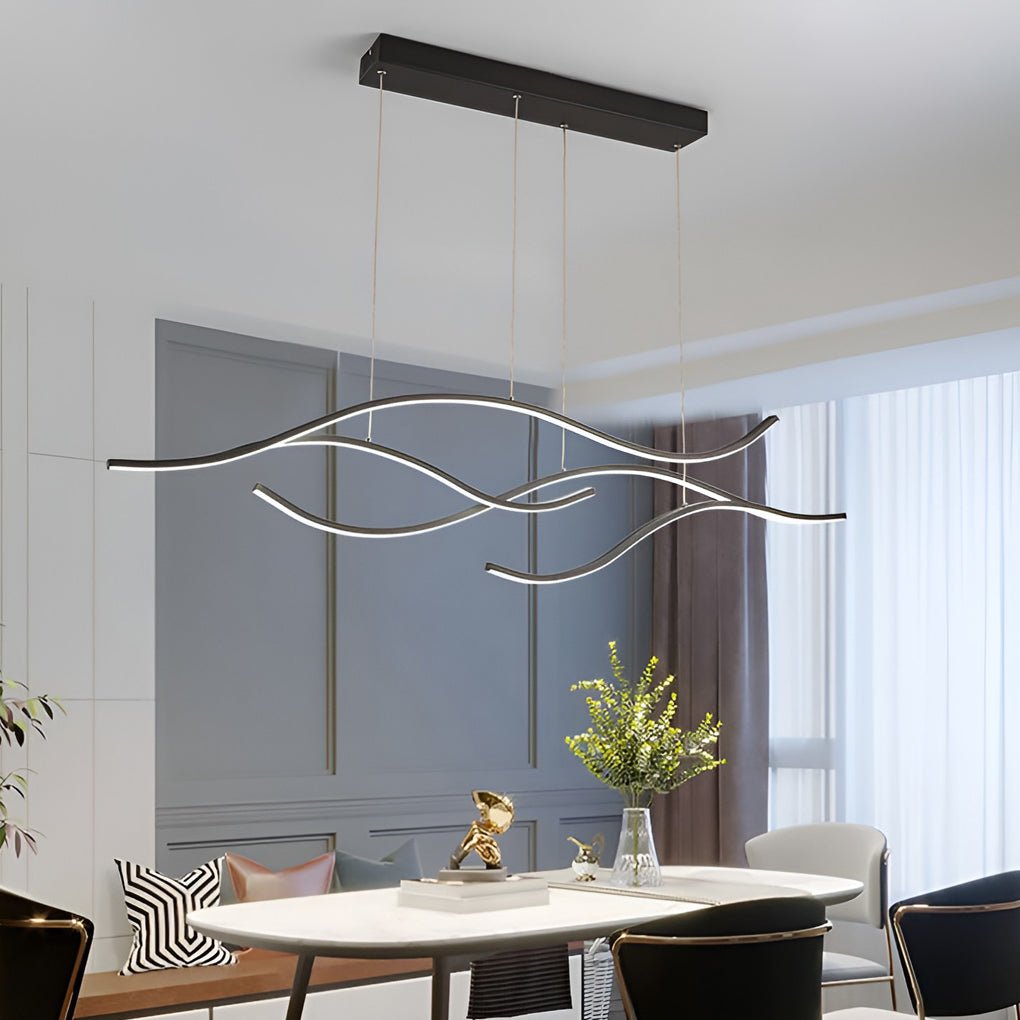 Wave LED Linear Branch Pendant Light for Kitchen Island or Dining Room