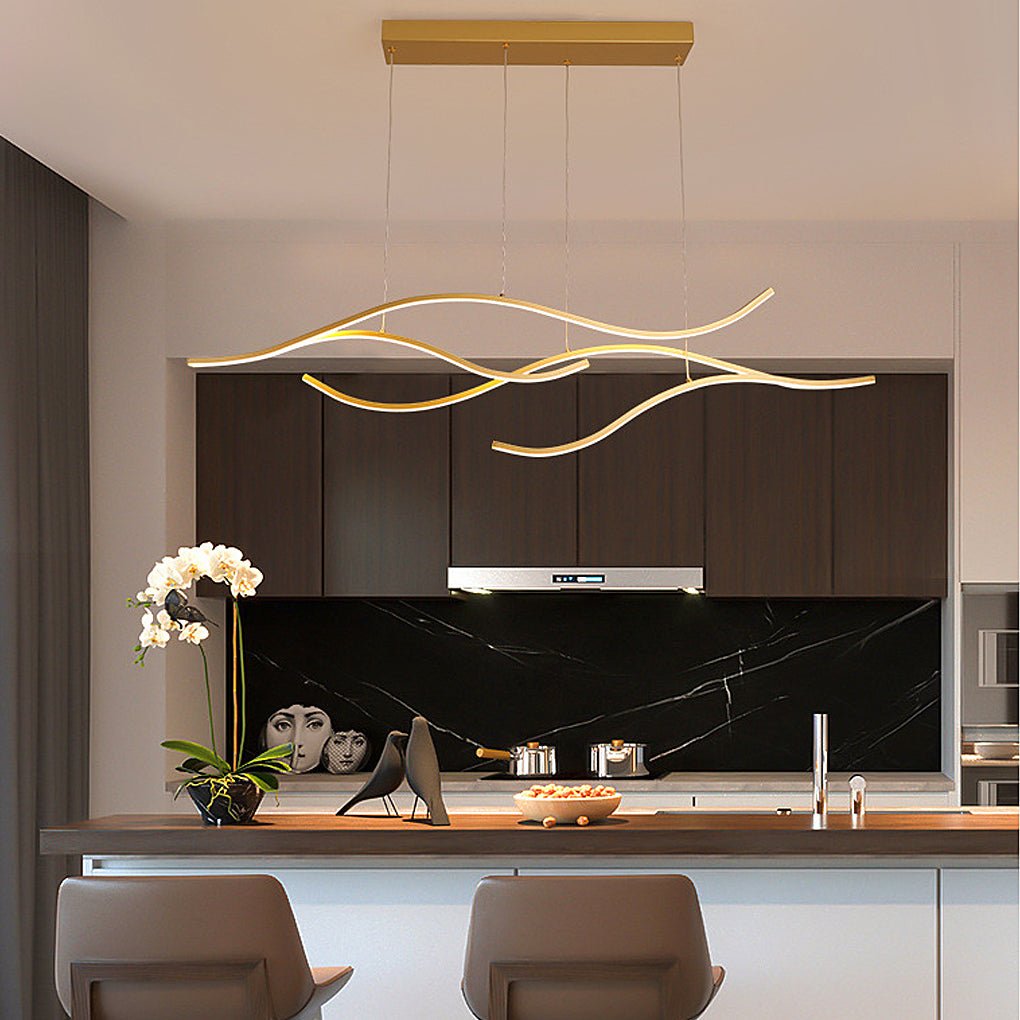 Wave LED Linear Branch Pendant Light for Kitchen Island or Dining Room