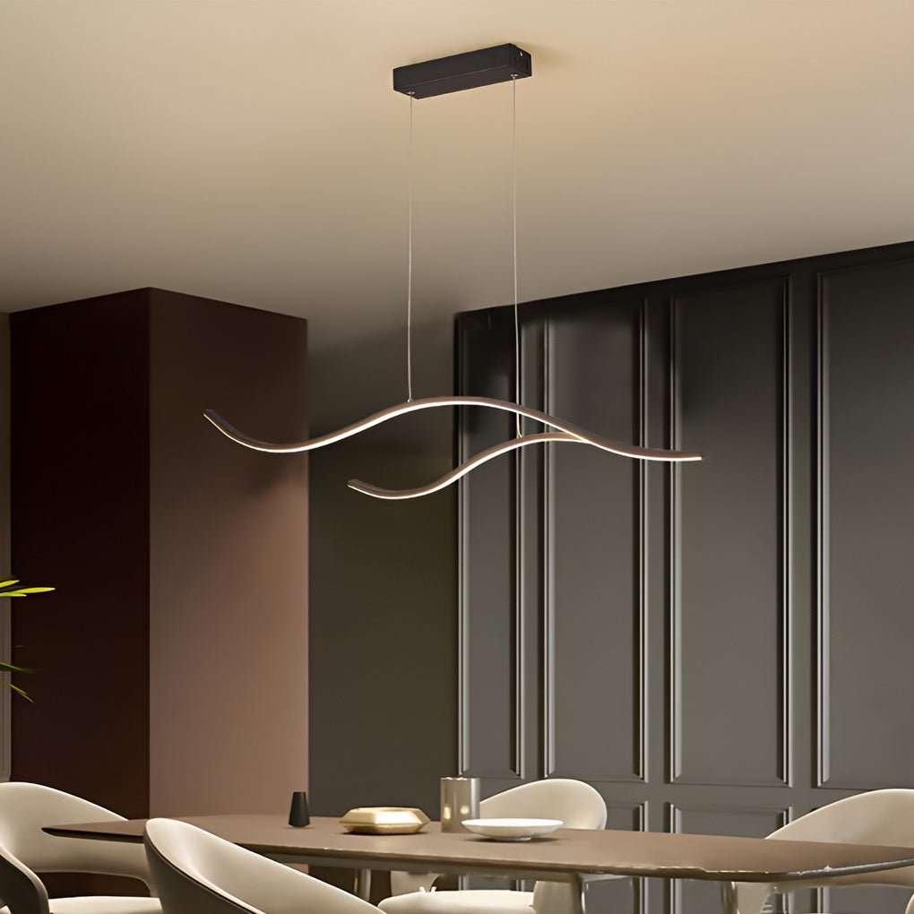Wave LED Linear Branch Pendant Light for Kitchen Island or Dining Room