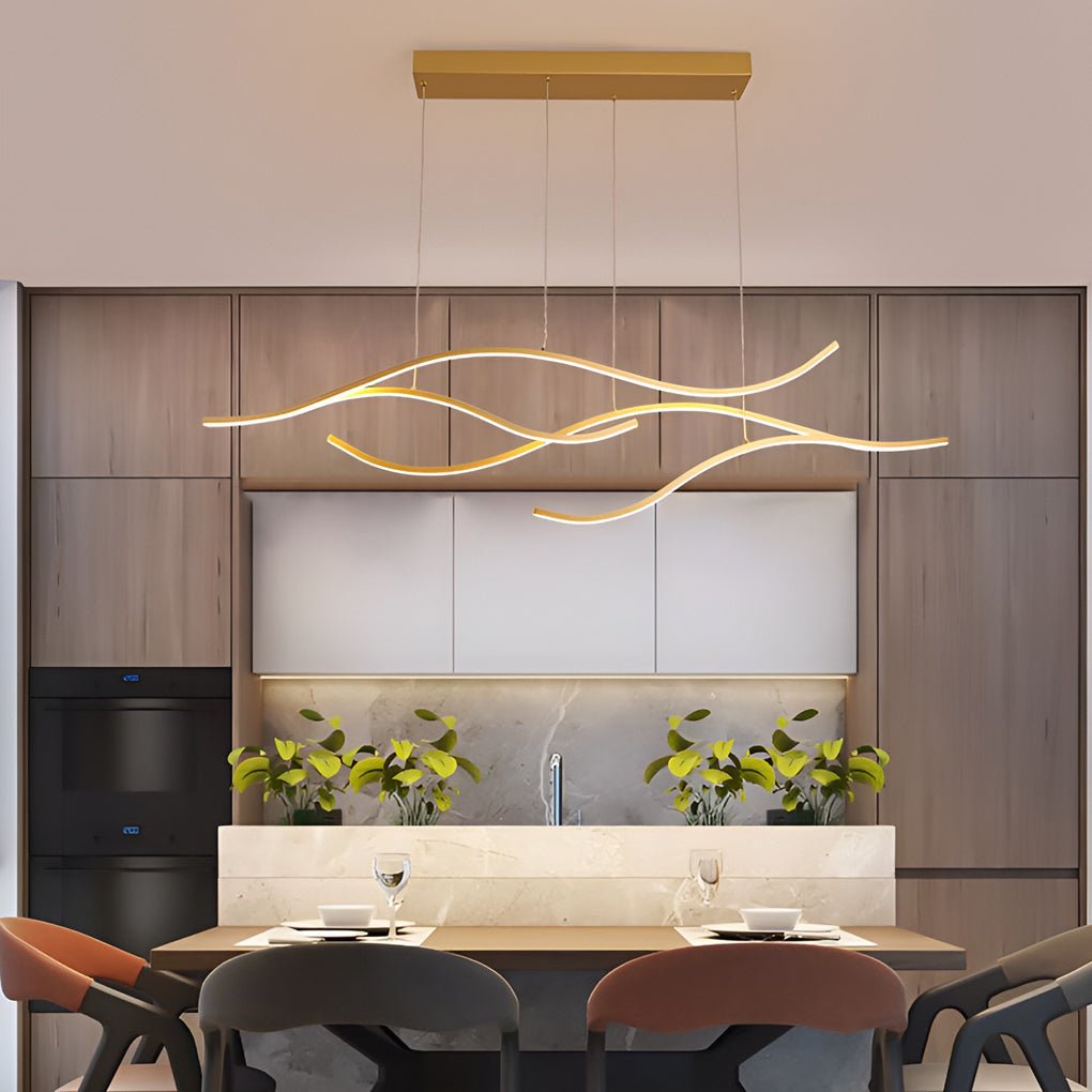 Wave LED Linear Branch Pendant Light for Kitchen Island or Dining Room