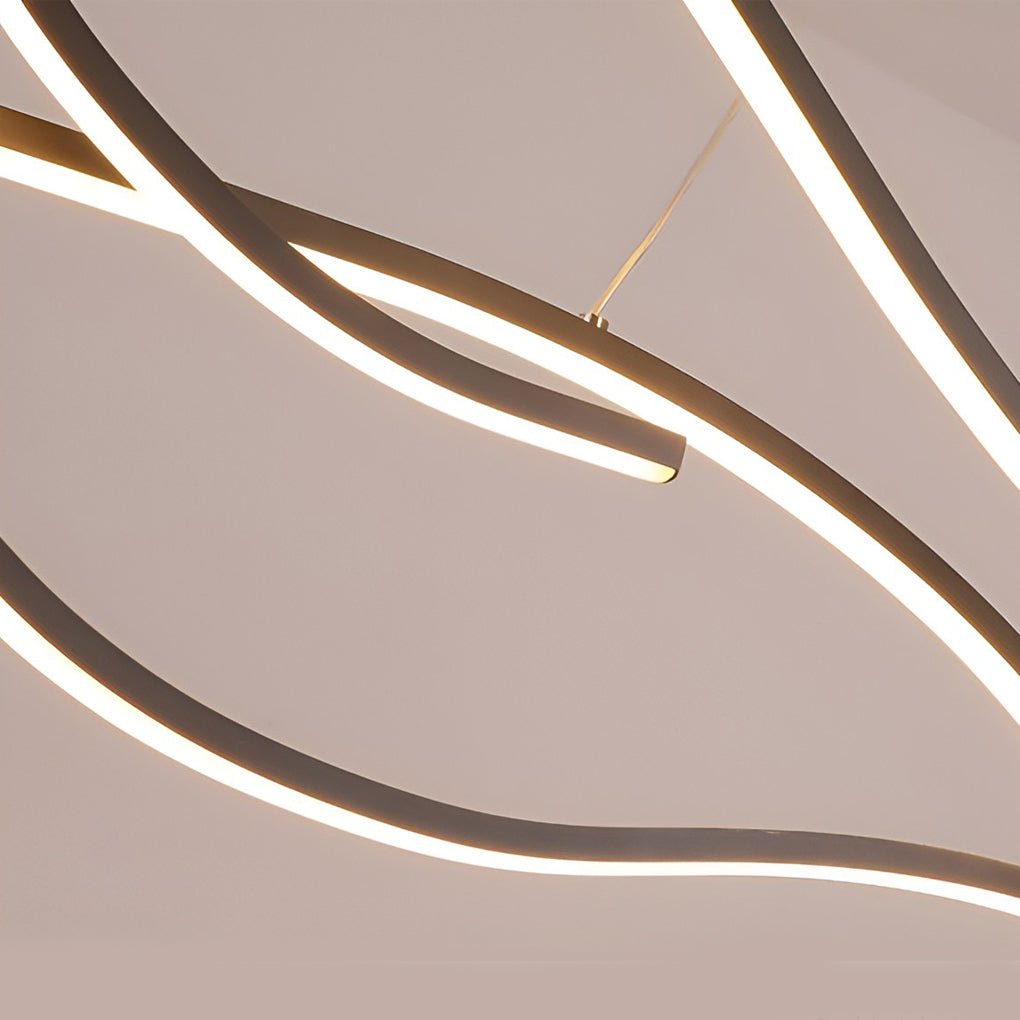 Wave LED Linear Branch Pendant Light for Kitchen Island or Dining Room
