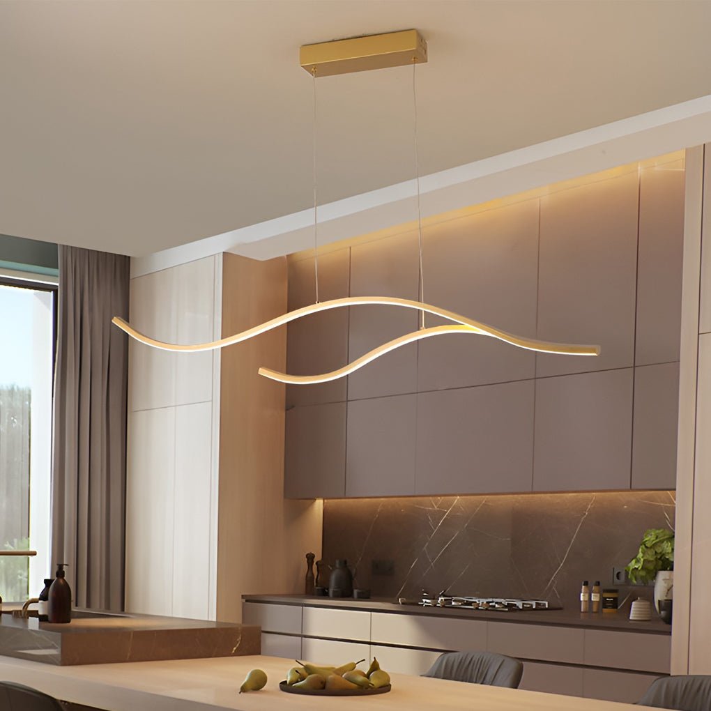 Wave LED Linear Branch Pendant Light for Kitchen Island or Dining Room