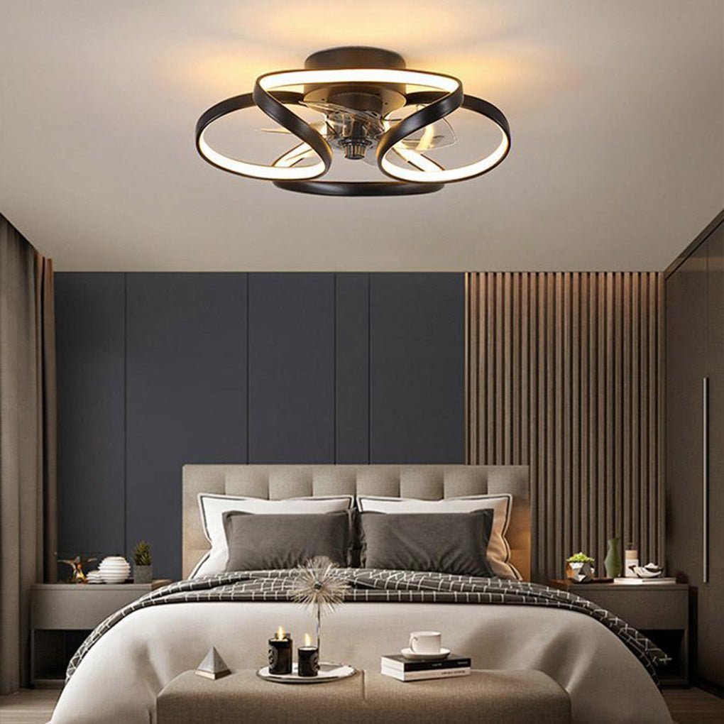 Modern Flower LED Ceiling Fan Light with Remote