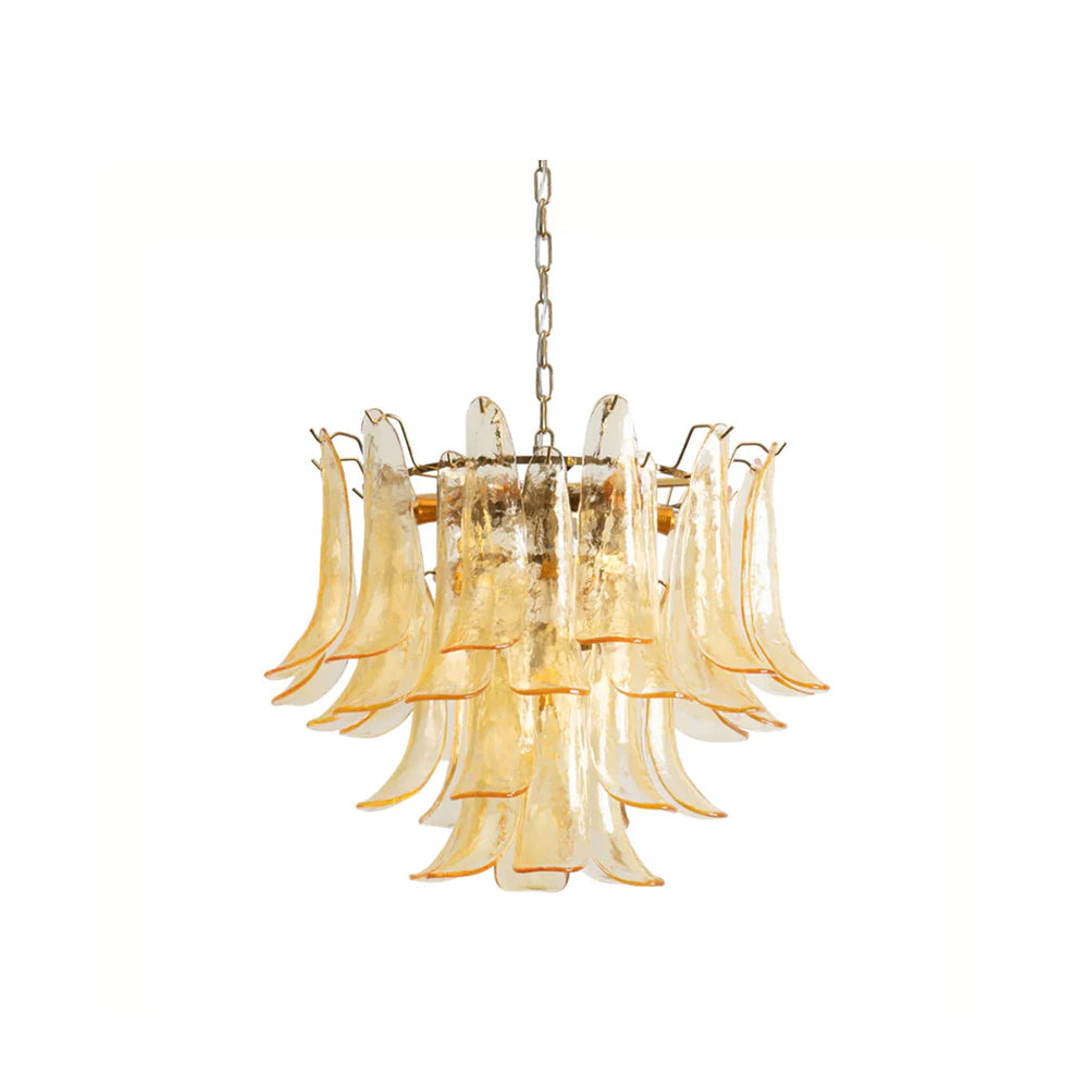 Murano Style Glass Petal Chandelier for Dining or Living Room