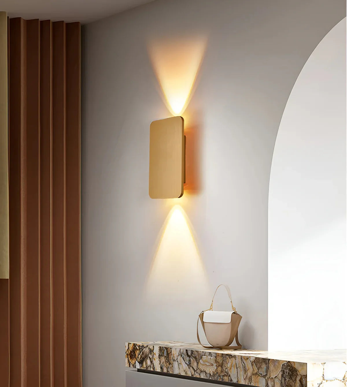 Vertical Wall Light Slim Brushed Aluminium LED Sconce