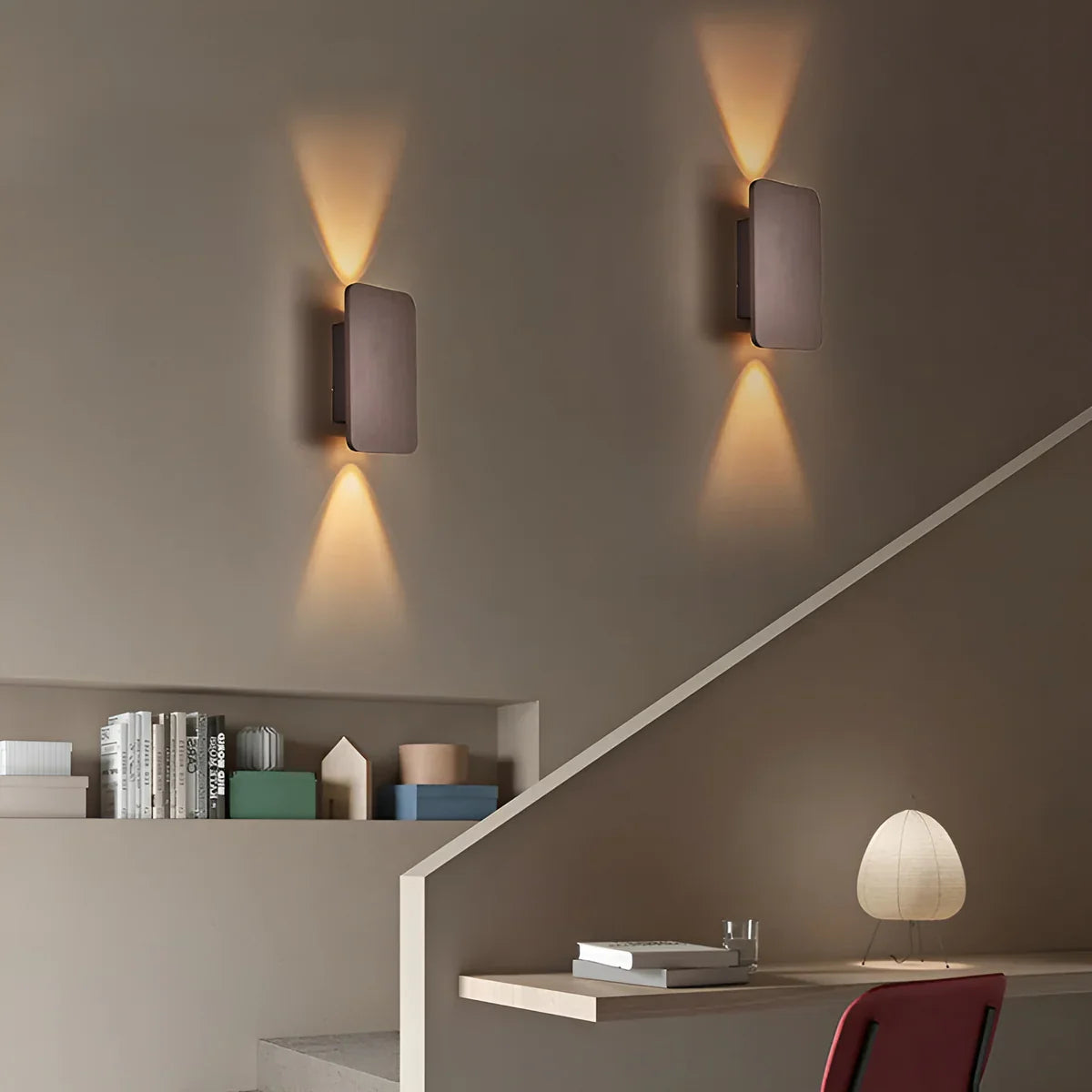 Vertical Wall Light Slim Brushed Aluminium LED Sconce