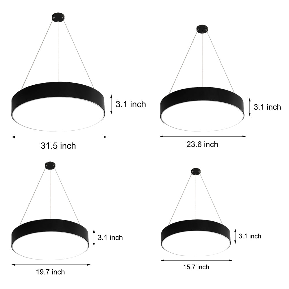Modern Round LED Pendant Light for Office Workspace and Commercial Use