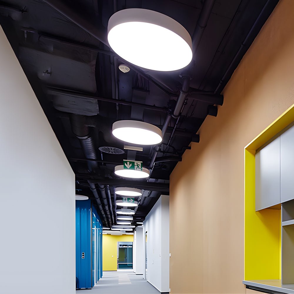 Modern Round LED Pendant Light for Office Workspace and Commercial Use
