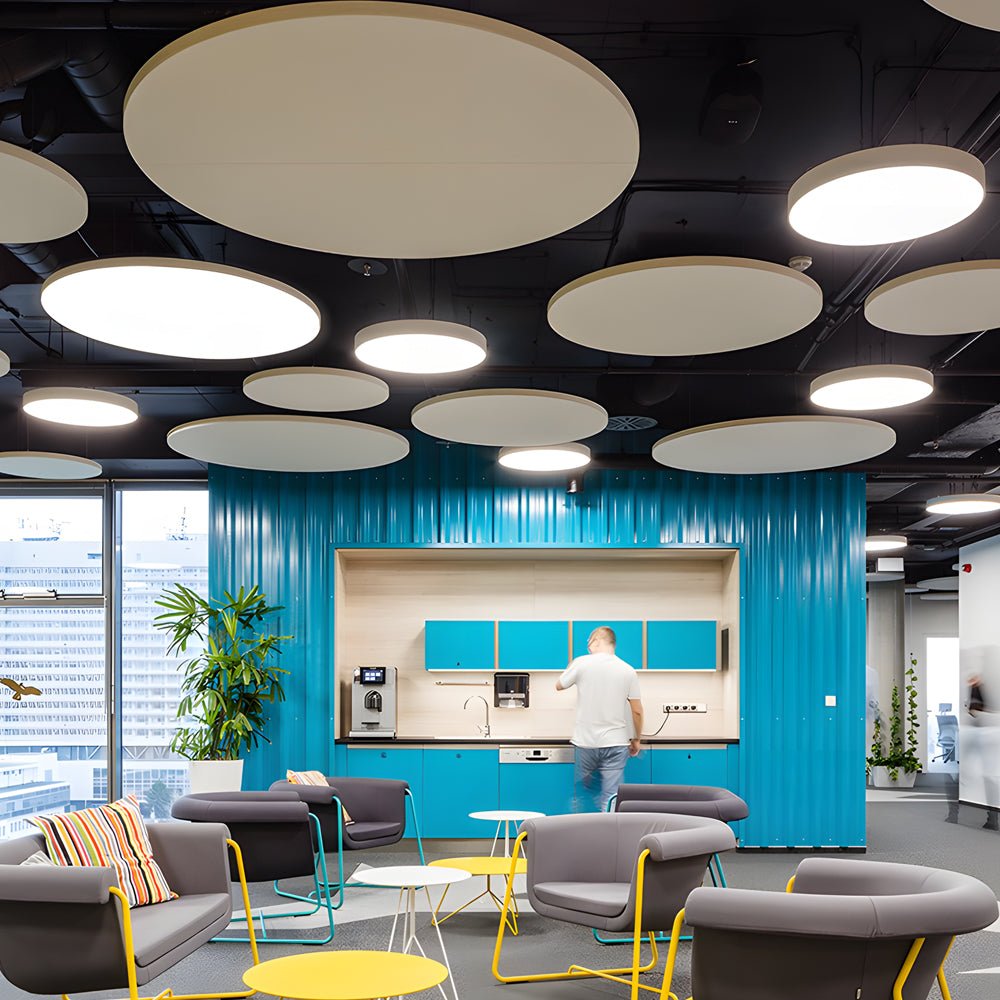 Modern Round LED Pendant Light for Office Workspace and Commercial Use