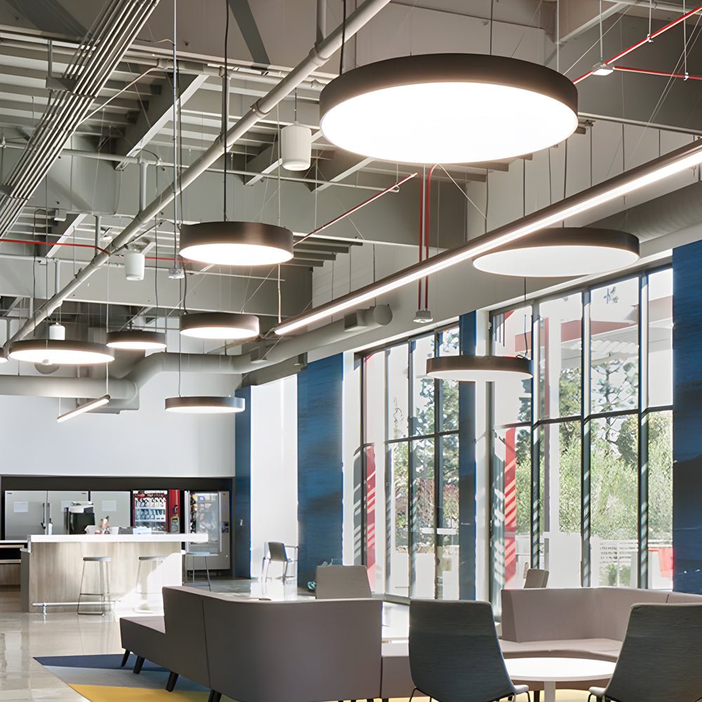 Modern Round LED Pendant Light for Office Workspace and Commercial Use