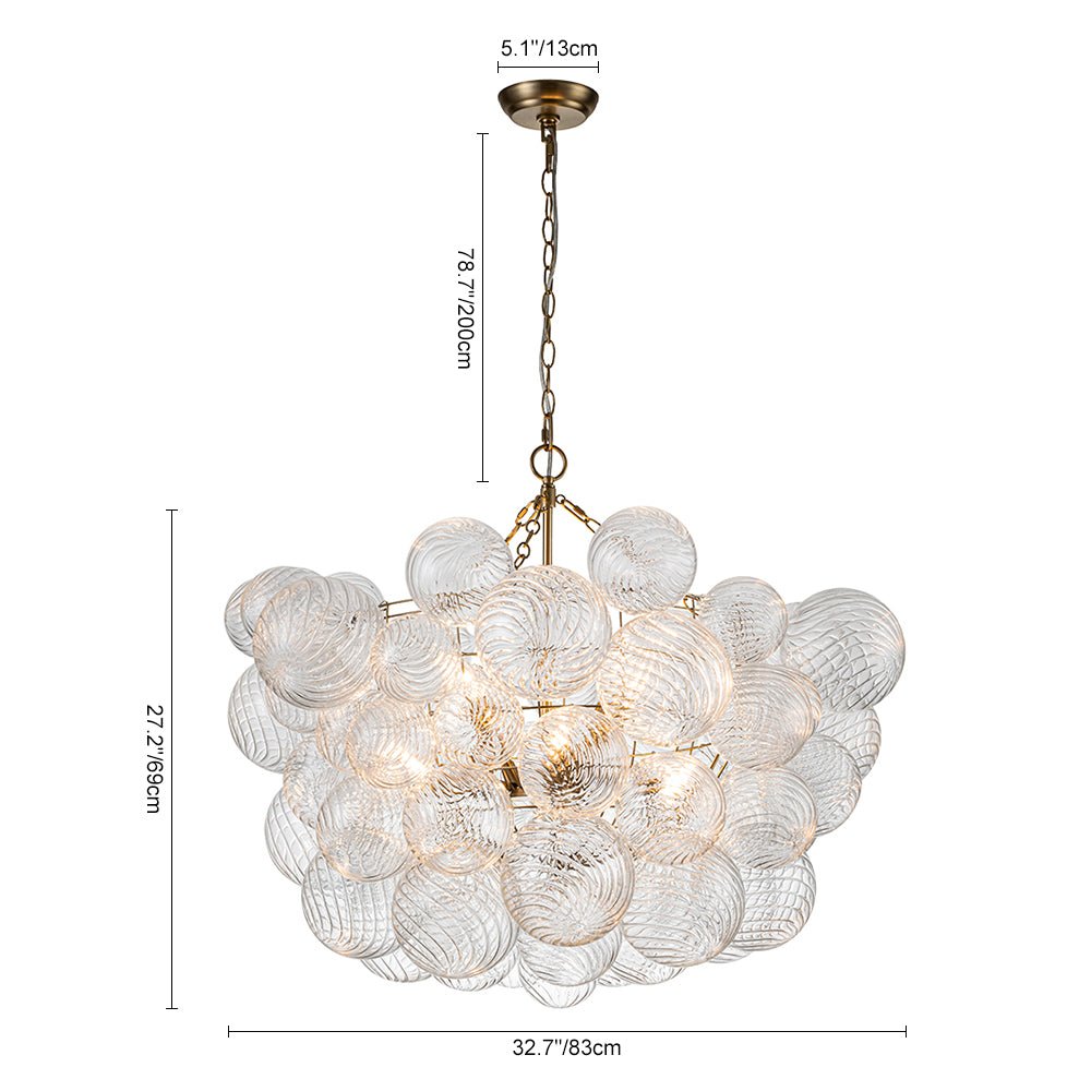 Modern Bubble Chandelier Glass Globe Cluster Light