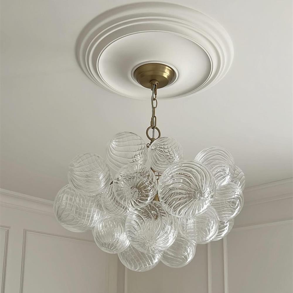 Modern Bubble Chandelier Glass Globe Cluster Light