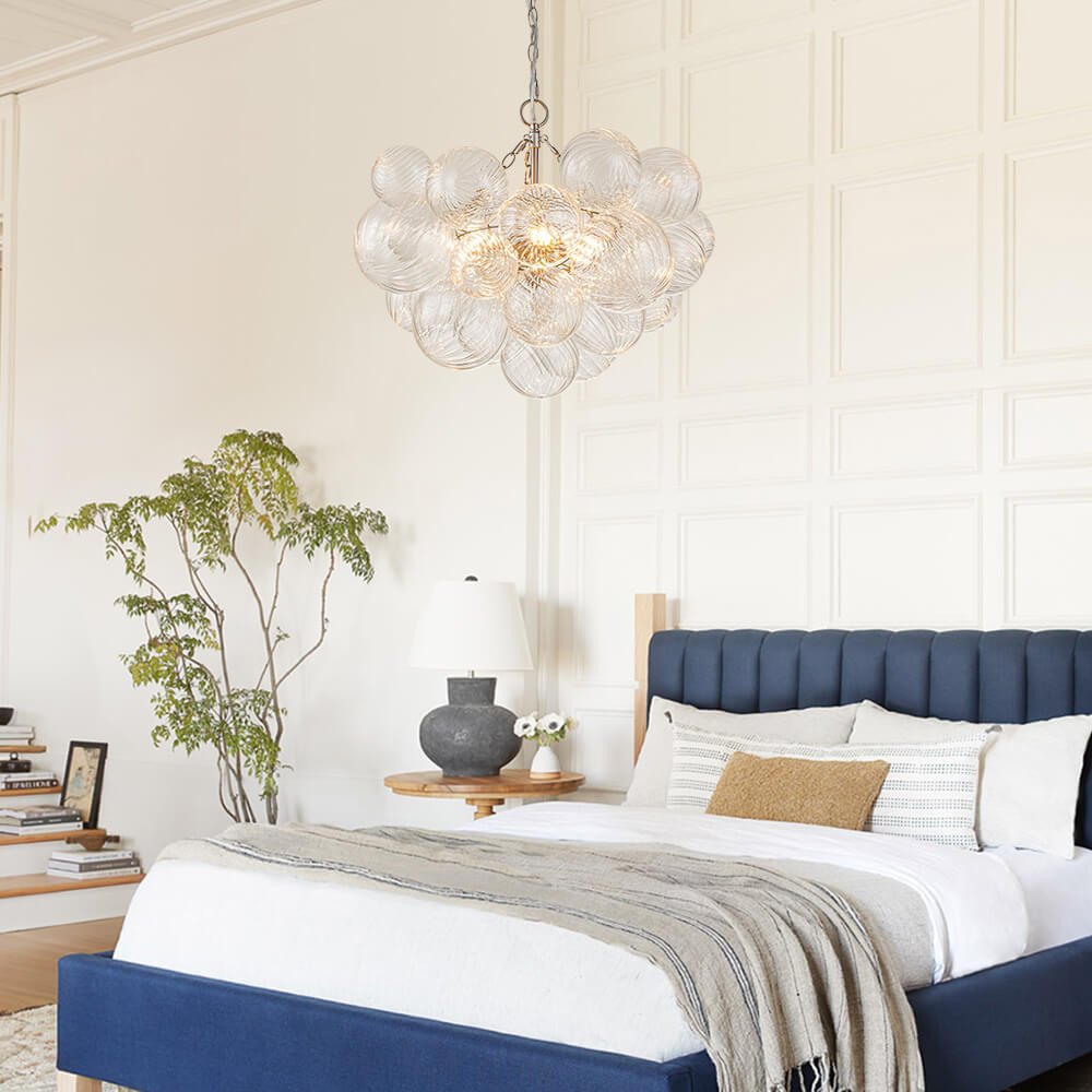 Modern Bubble Chandelier Glass Globe Cluster Light