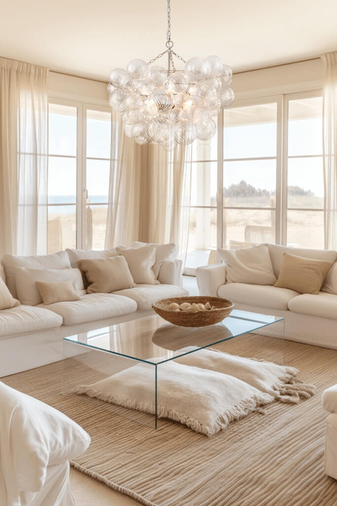 Modern Bubble Chandelier Glass Globe Cluster Light