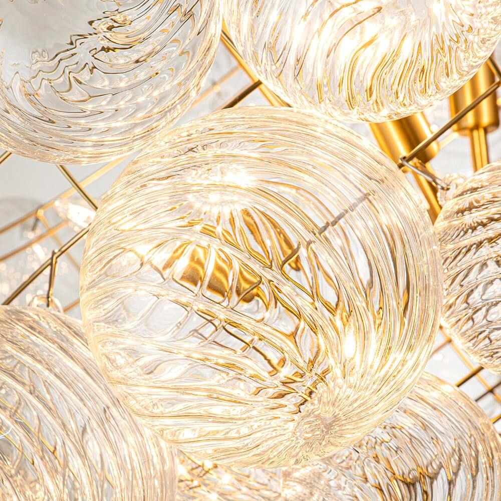 Modern Bubble Chandelier Glass Globe Cluster Light