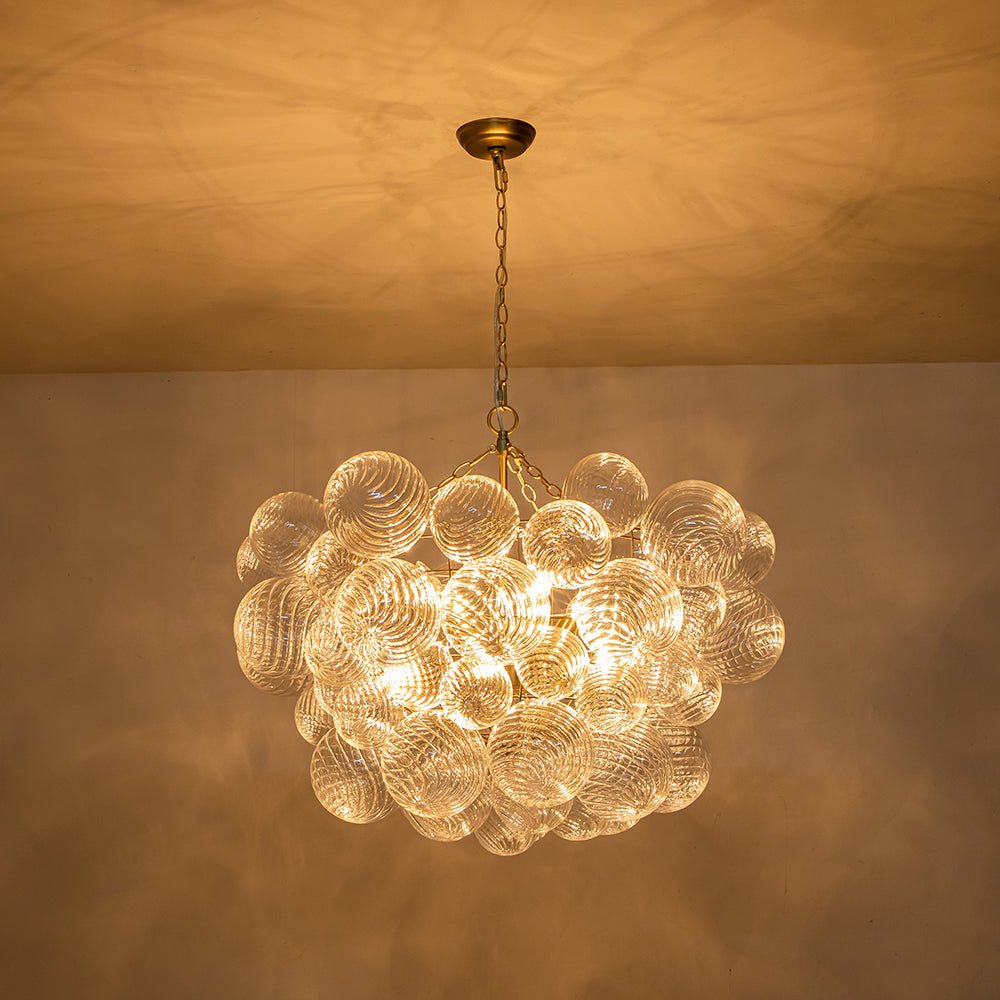 Modern Bubble Chandelier Glass Globe Cluster Light
