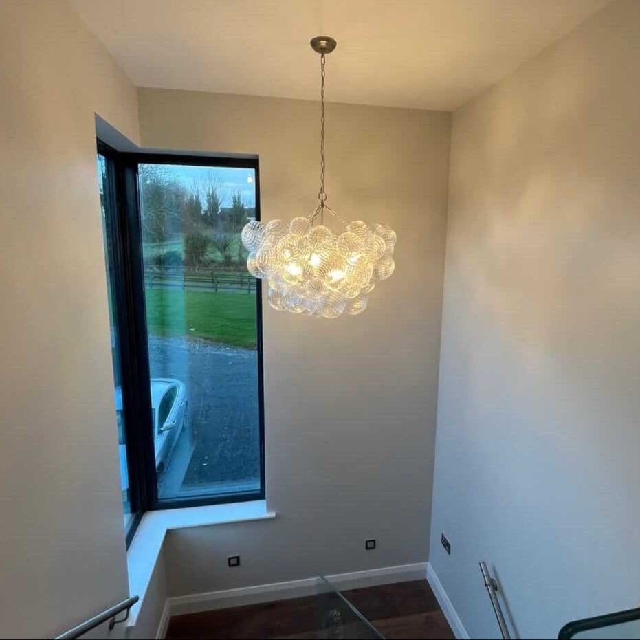 Modern Bubble Chandelier Glass Globe Cluster Light