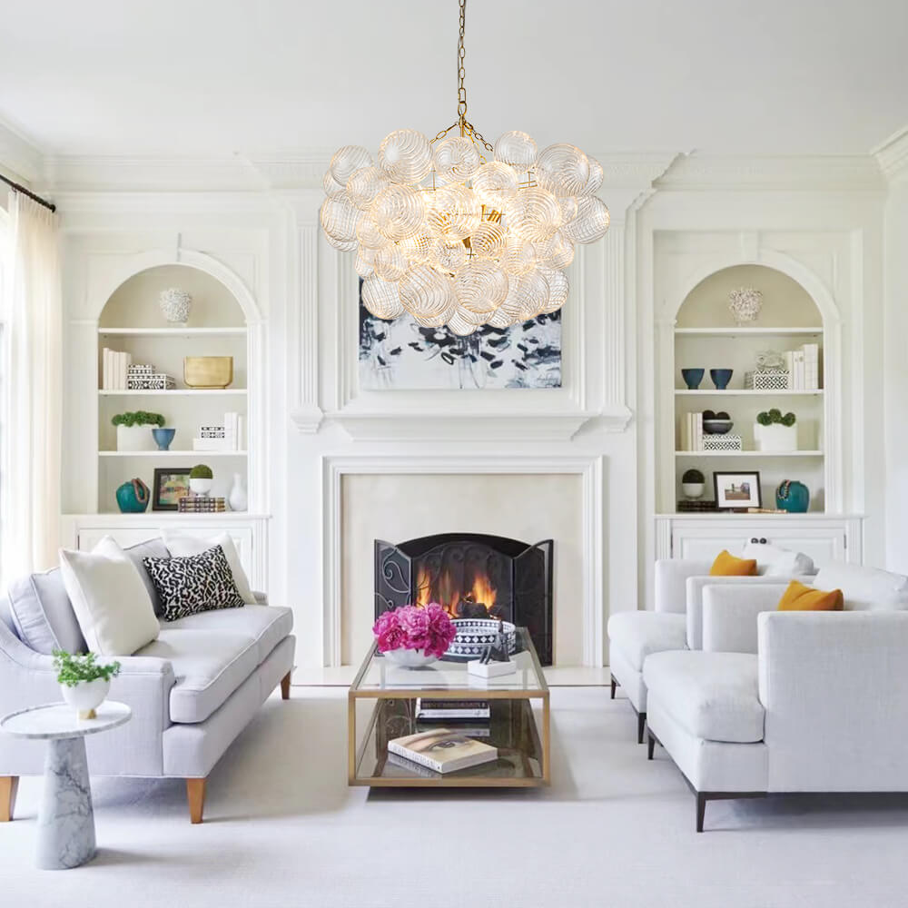 Modern Bubble Chandelier Glass Globe Cluster Light