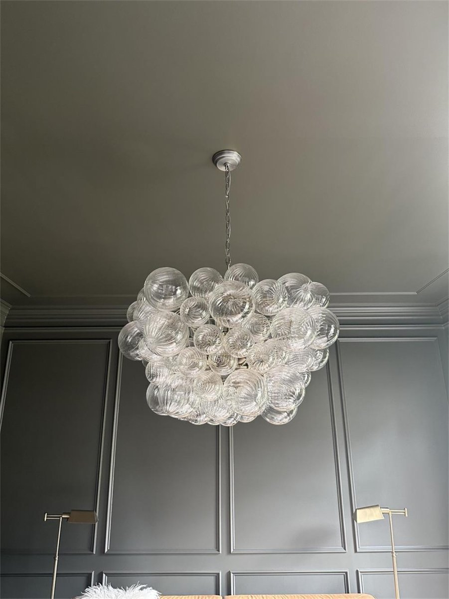 Modern Bubble Chandelier Glass Globe Cluster Light