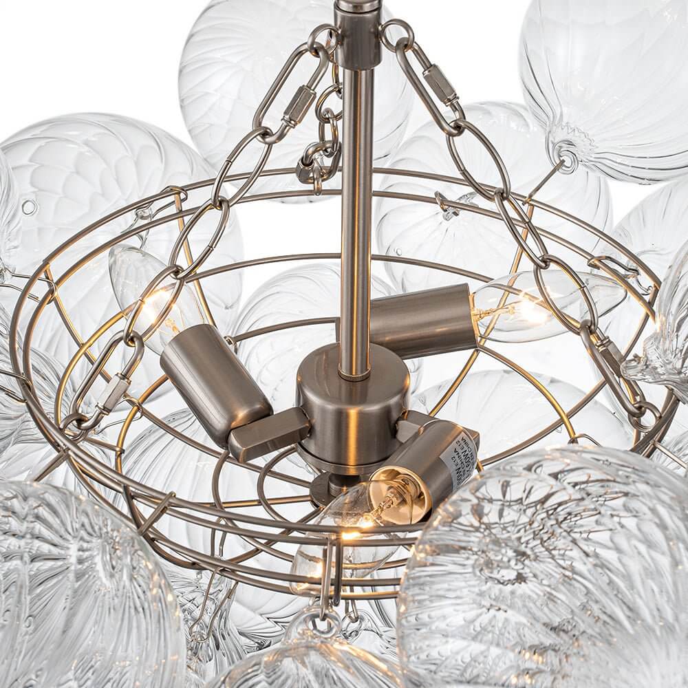 Modern Bubble Chandelier Glass Globe Cluster Light
