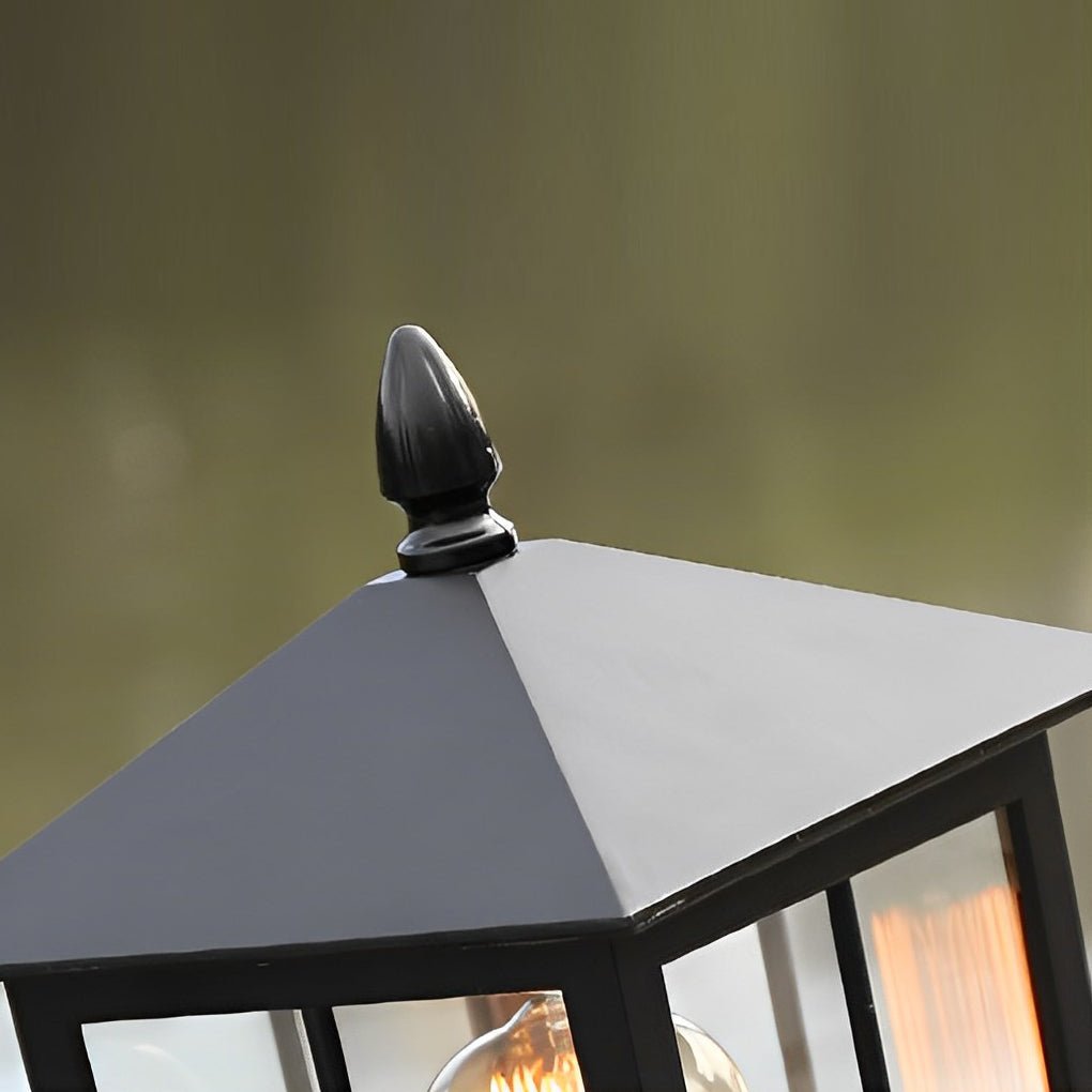 Black Solar LED Outdoor Pillar Light Waterproof Classic