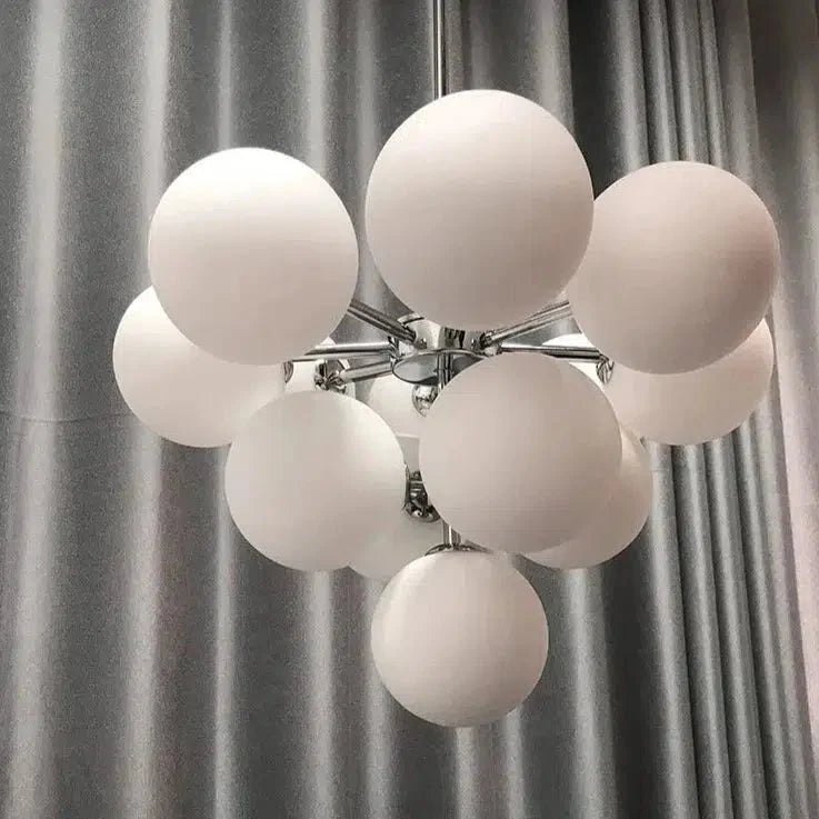 Modern Frosted Glass Chandelier Adjustable LED Ceiling Light