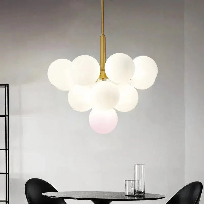 Modern Frosted Glass Chandelier Adjustable LED Ceiling Light