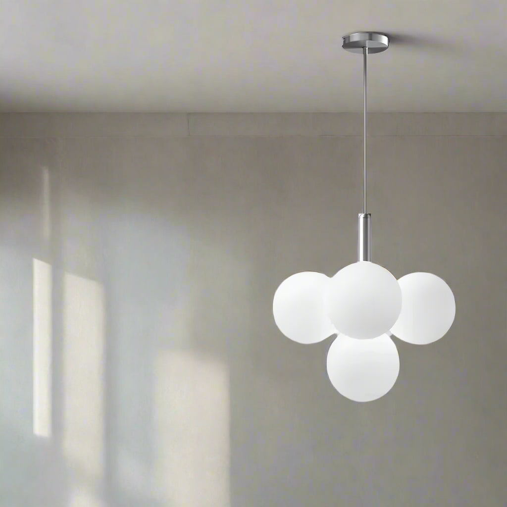 Modern Frosted Glass Chandelier Adjustable LED Ceiling Light