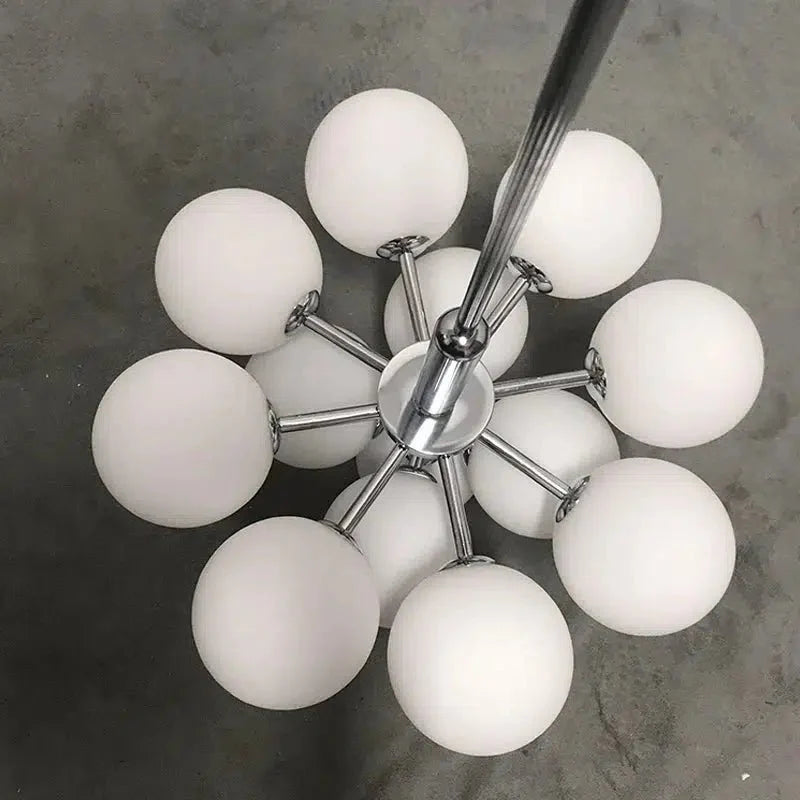 Modern Frosted Glass Chandelier Adjustable LED Ceiling Light